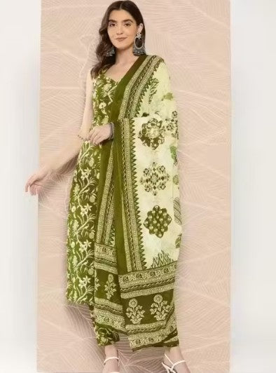 Women Printed Kurta and pant Set with Dupatta