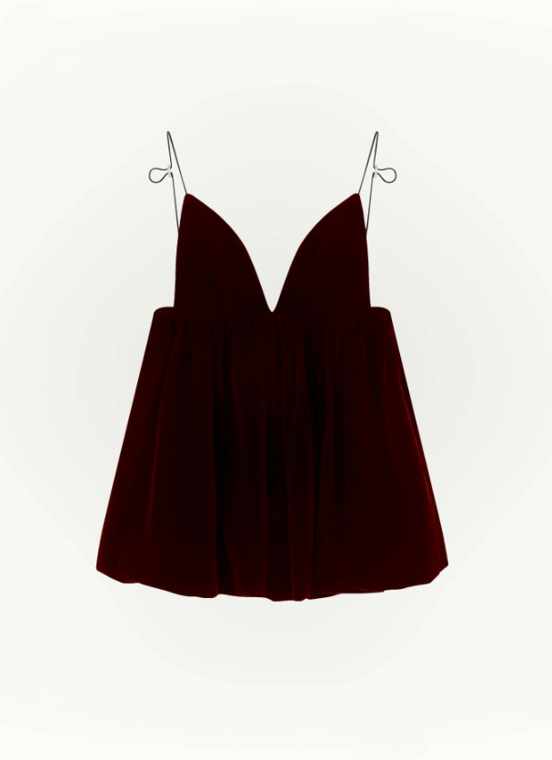 Velvet spaghetti strap mini dress