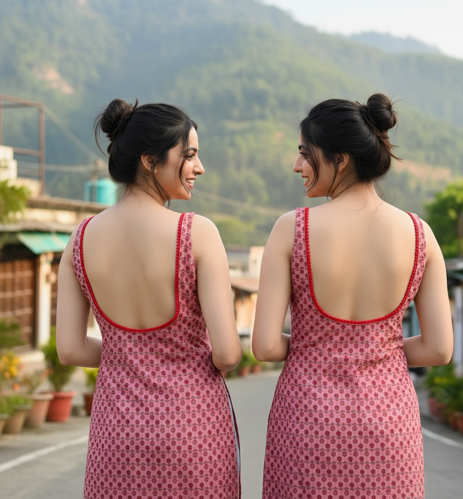 Backless Red Ivy Kurti