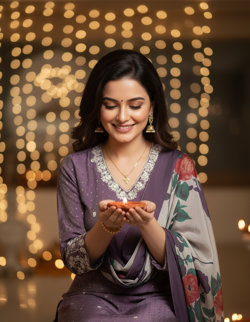 Sarushi's Purple Chanderi Kurta Set