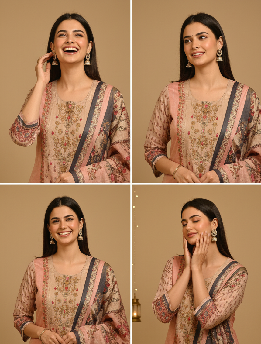 Ivory Roman Silk Partywear Kurta Set
