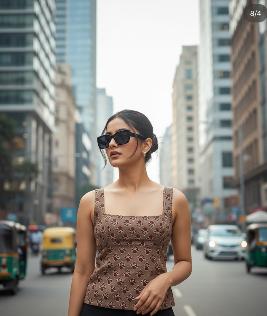 Backless Brown Tulip Top