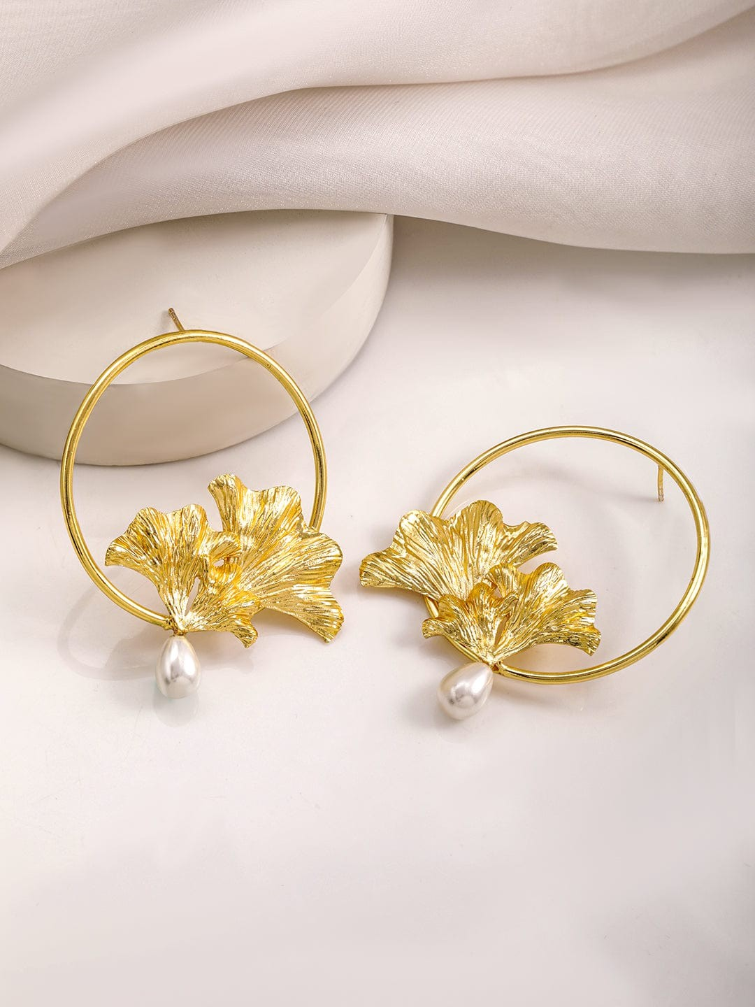 18KT Gold Plated Brass Circular Hoop Earrings