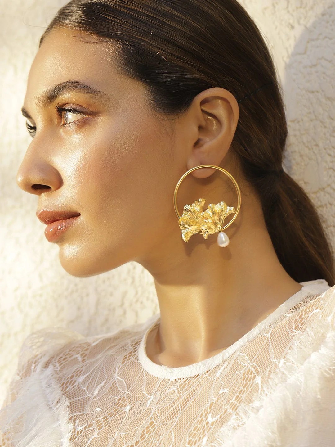 18KT Gold Plated Brass Circular Hoop Earrings