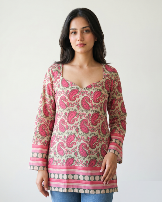 🌸 Jaipur Paisley Kurti