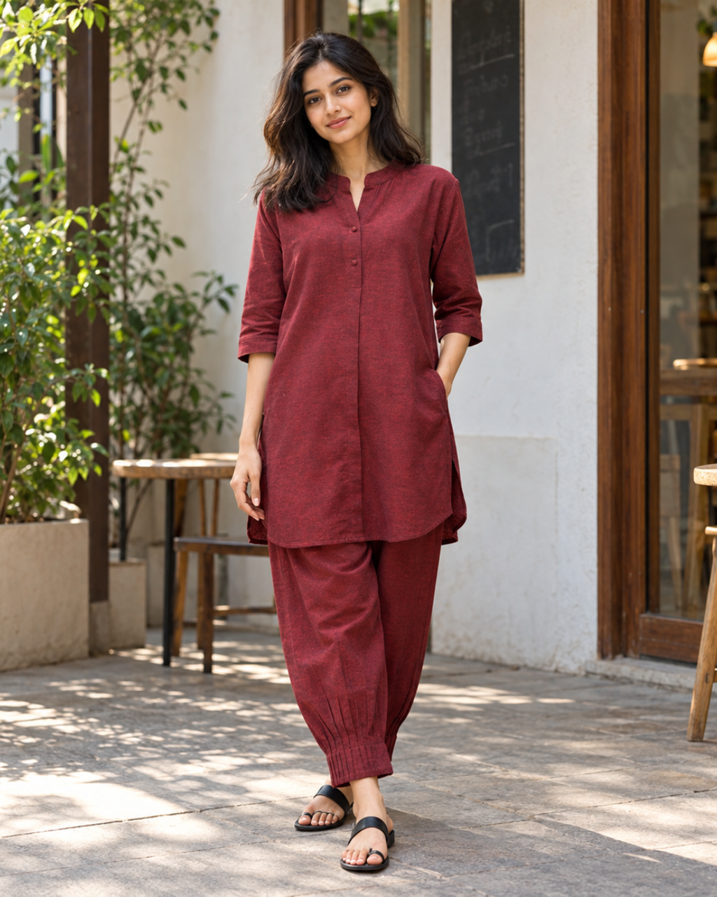 Linen Viscose Tunic and Trouser Co-ord Set