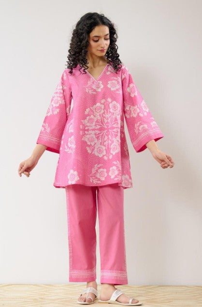 Printed Pure Cotton Tunic & Trousers Co-oRds