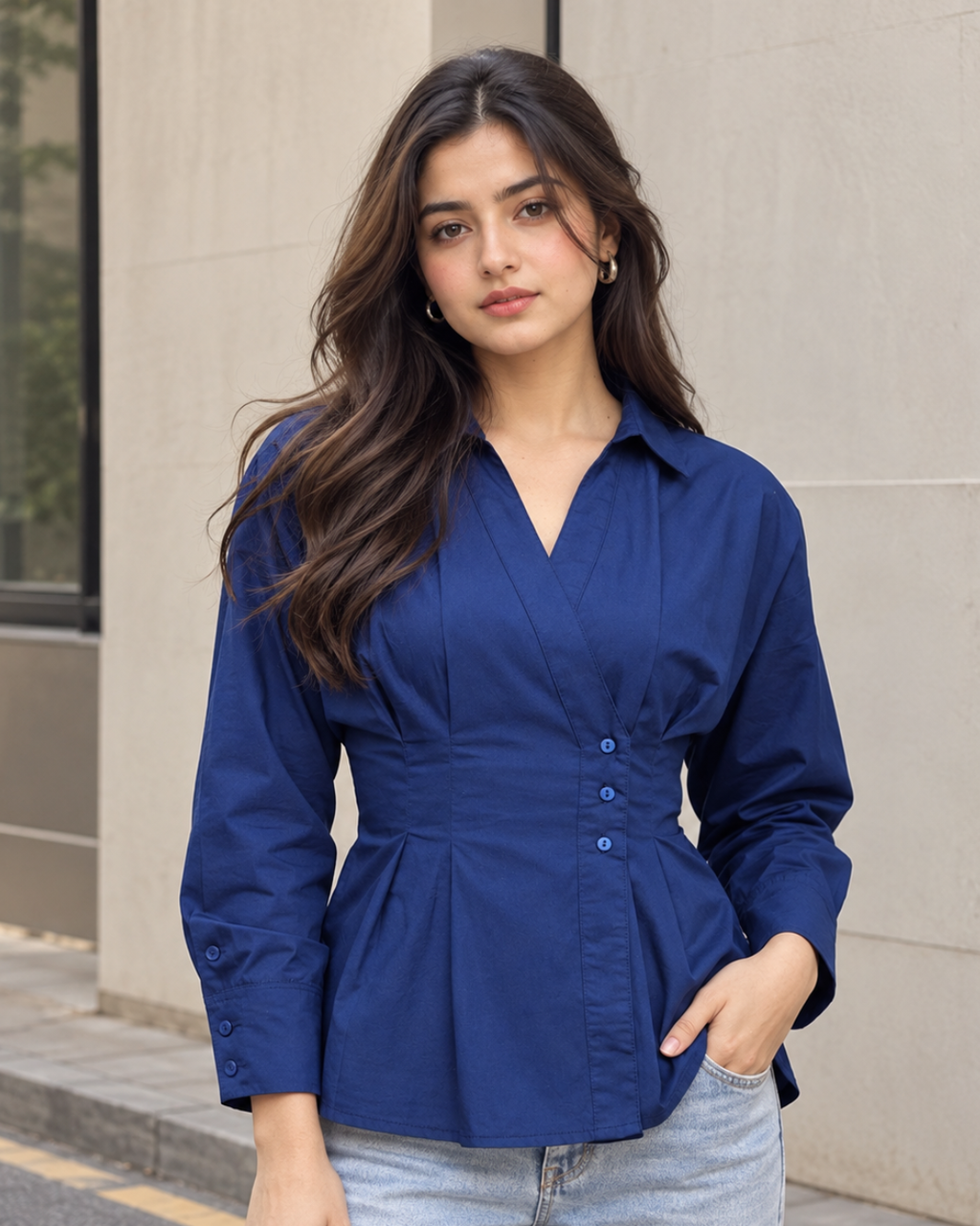 Crossover Cotton Poplin Shirt