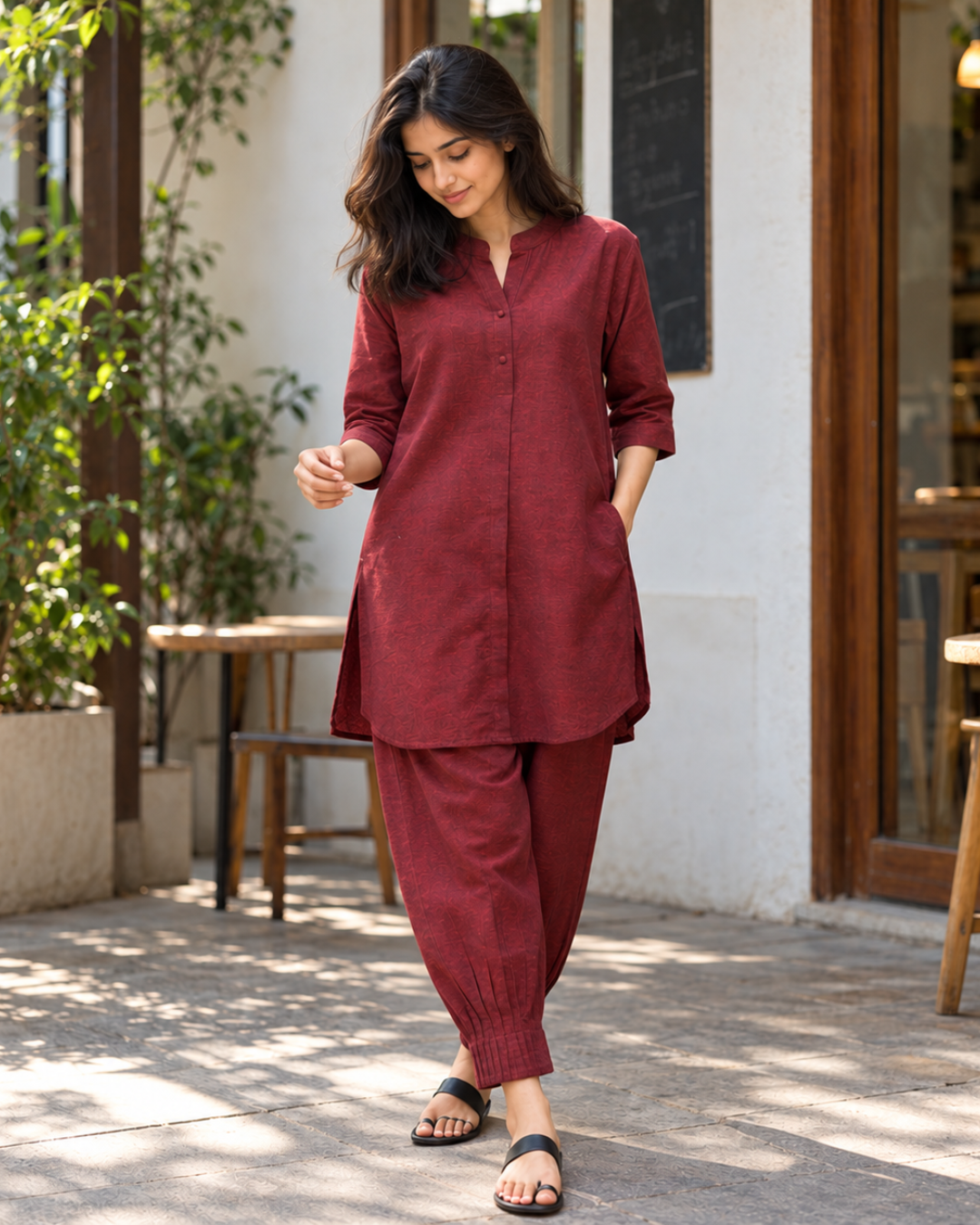 Linen Viscose Tunic and Trouser Co-ord Set