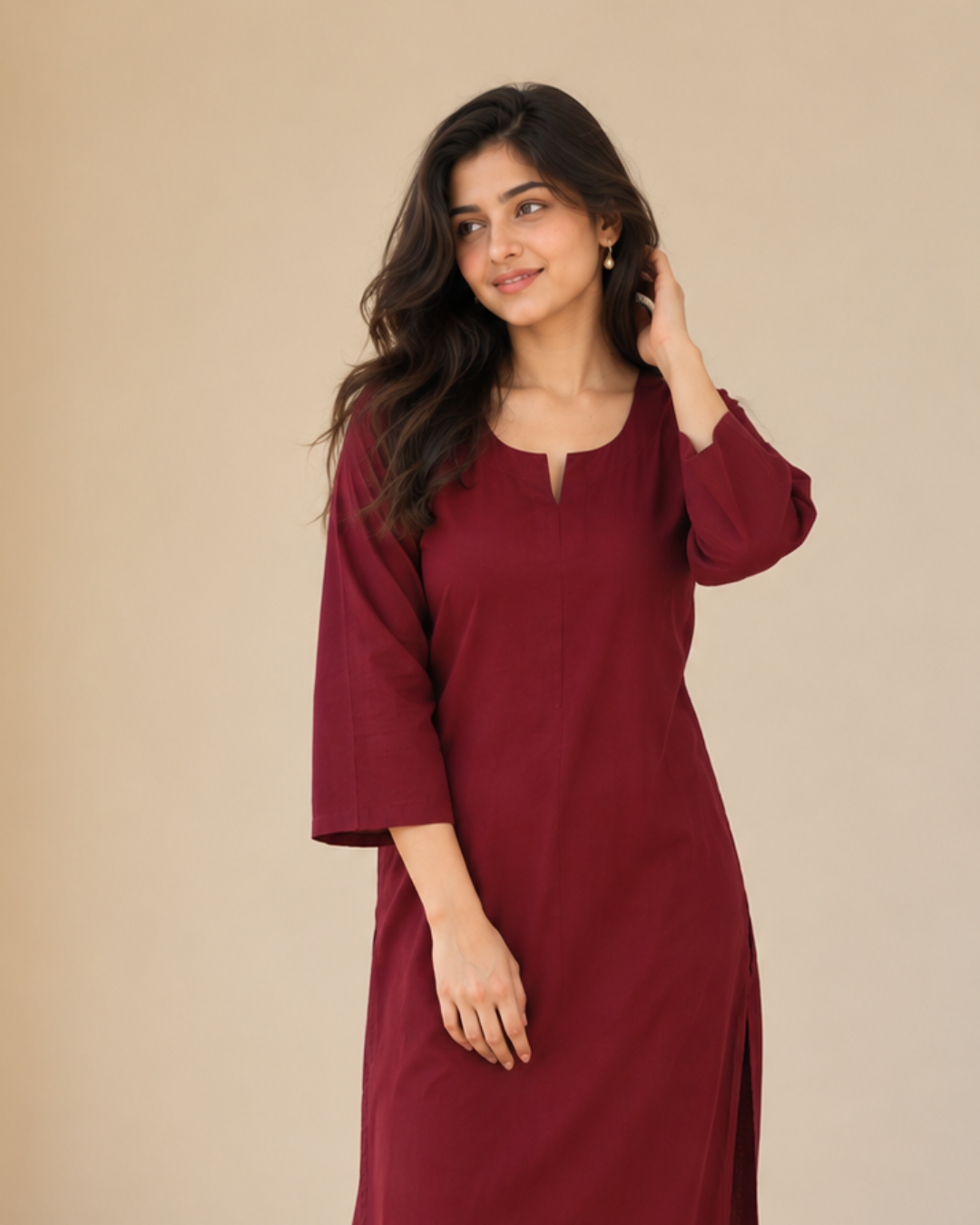 Minimal Cotton Kurta and Trouser Co-ord Set