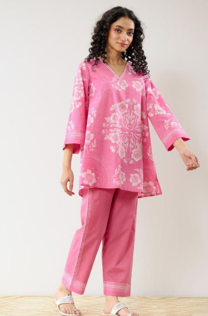 Printed Pure Cotton Tunic & Trousers Co-oRds