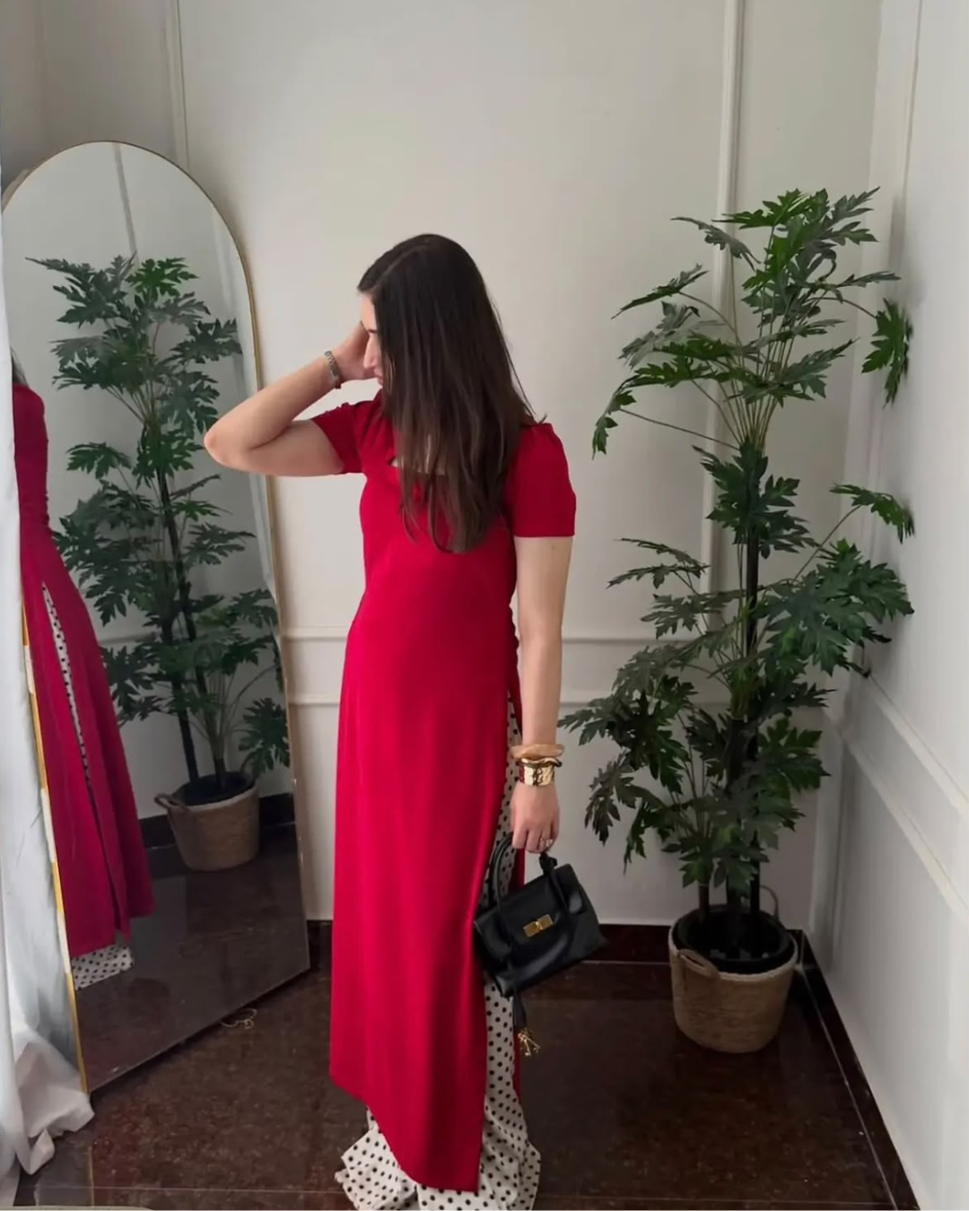 Red Poppy High-Slit Kurta Set