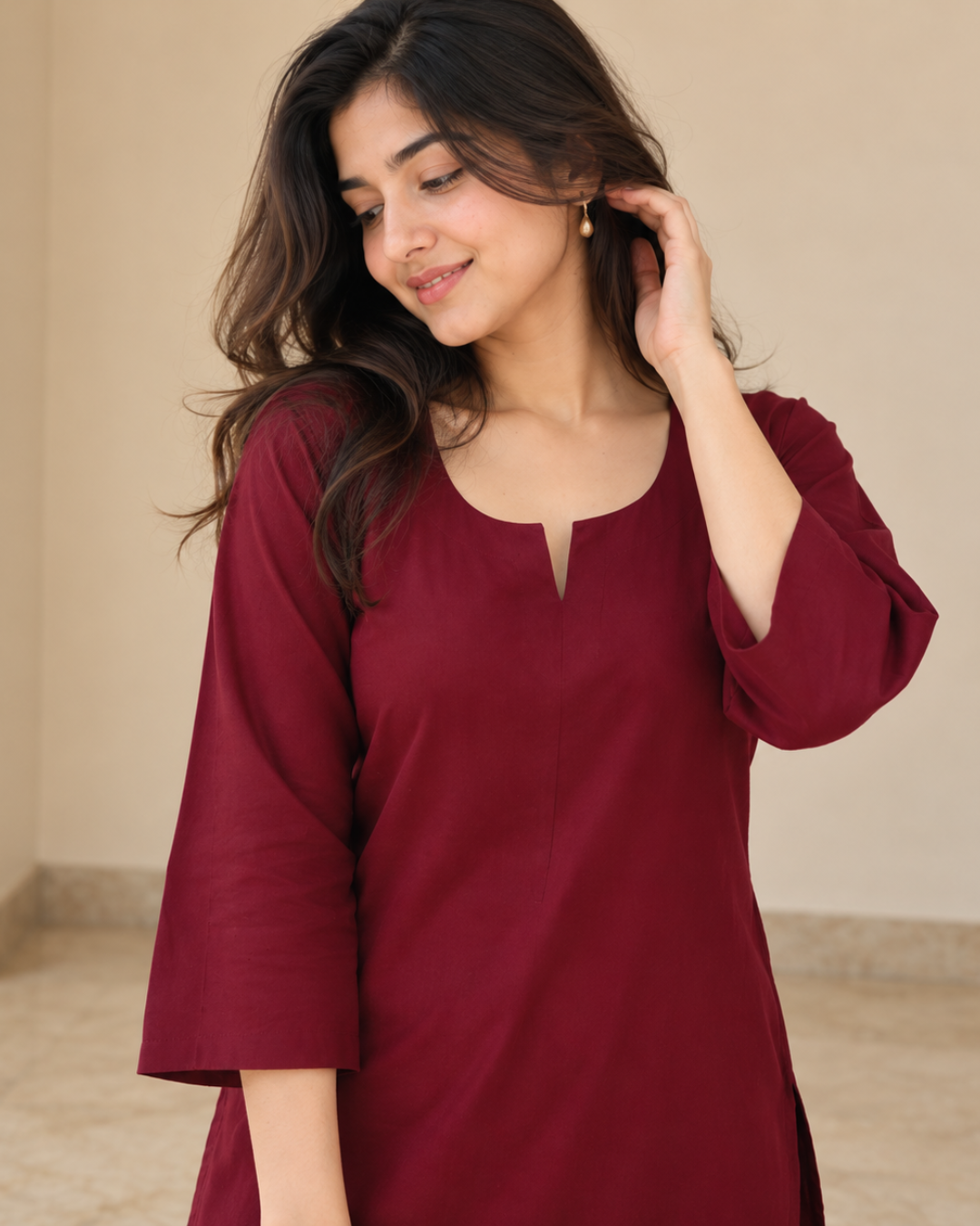 Minimal Cotton Kurta and Trouser Co-ord Set