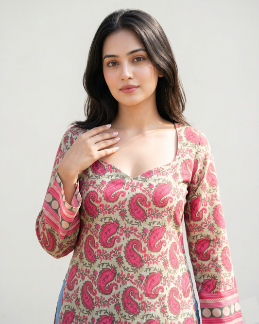🌸 Jaipur Paisley Kurti