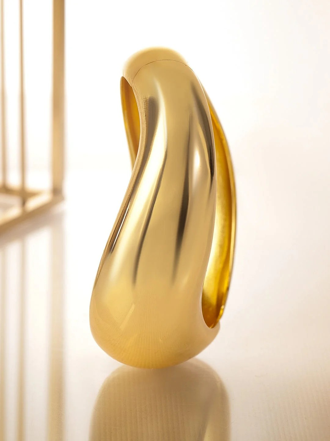 Sarushi 18K Gold-Plated Sculptural Wave Design Bold Statement Bracelet for Women & Girls – Perfect for Contemporary & Luxe Looks Regular price