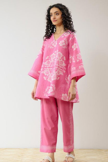 Printed Pure Cotton Tunic & Trousers Co-oRds