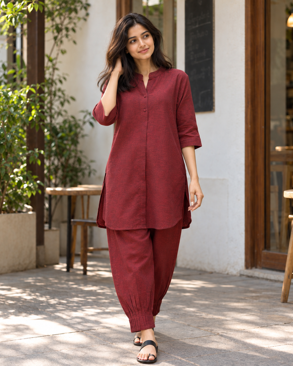 Linen Viscose Tunic and Trouser Co-ord Set