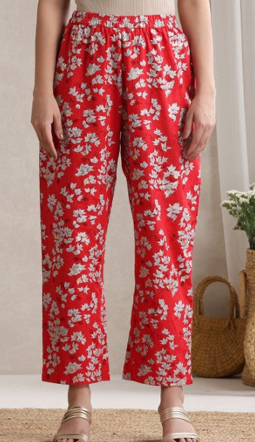 Floral Printed Cotton Tunic With Trouser & Jacket Co-Ords