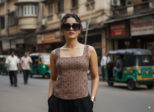 Backless Brown Tulip Top