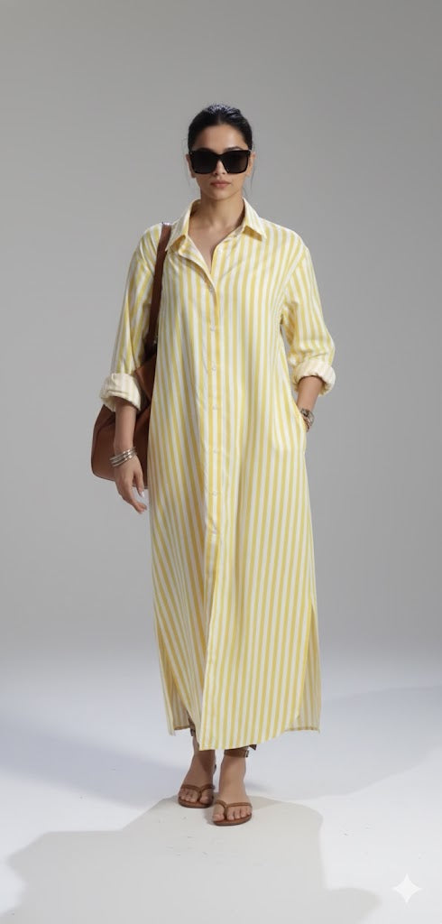 Sunlit Stripe Maxi Dress