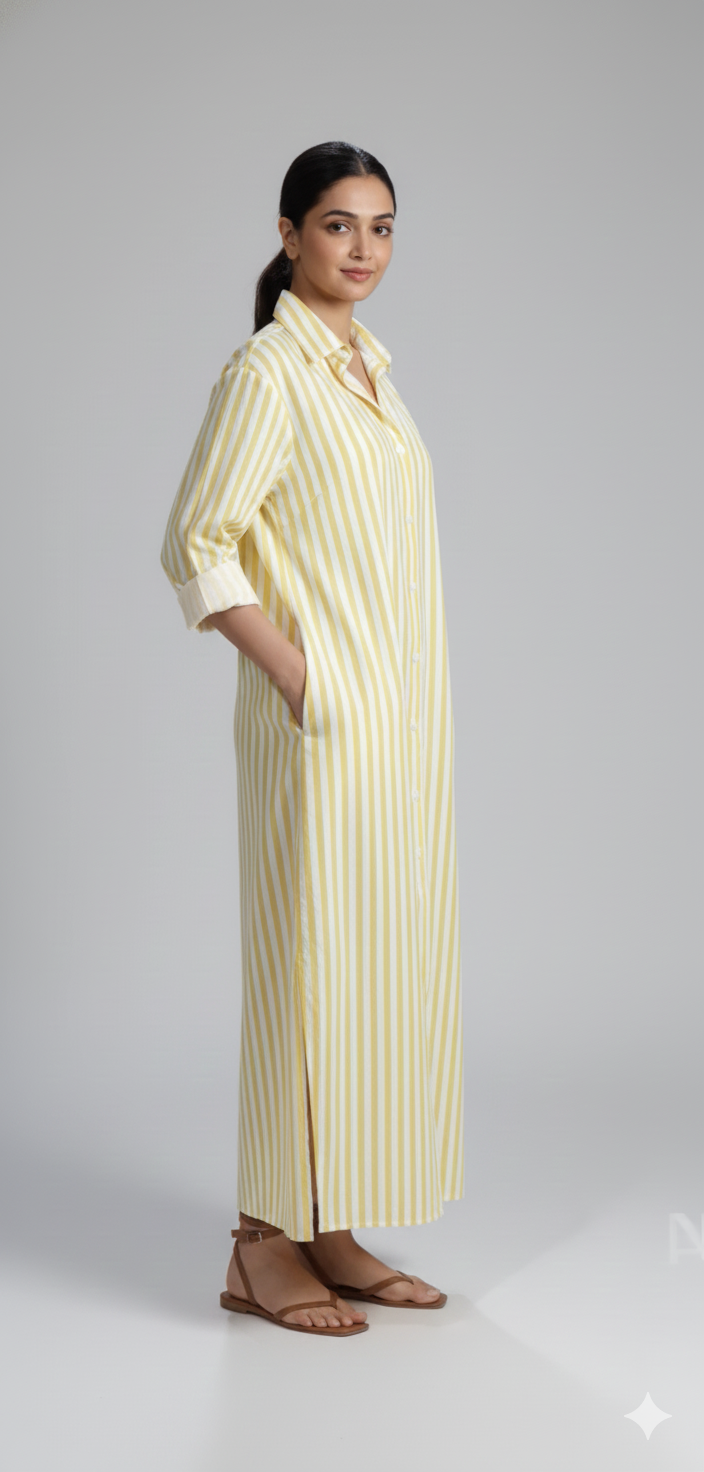 Sunlit Stripe Maxi Dress